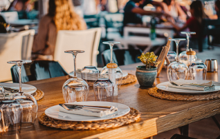 A beautifully prepared dining table at a boutique hotel